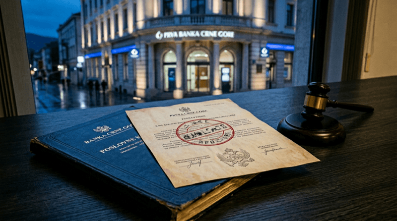 Montenegro debt enforcement bank account freeze