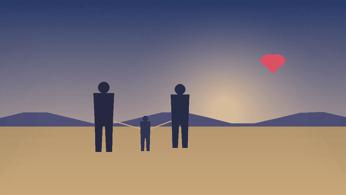 Aile ve çocuk silueti — Karadağ velayet ve çocuğun üstün yararı