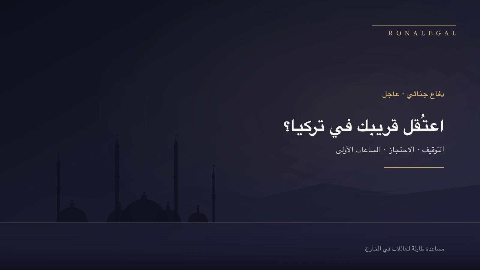 الاعتقال أو الاحتجاز في تركيا — دفاع جنائي طارئ عن الرعايا الأجانب