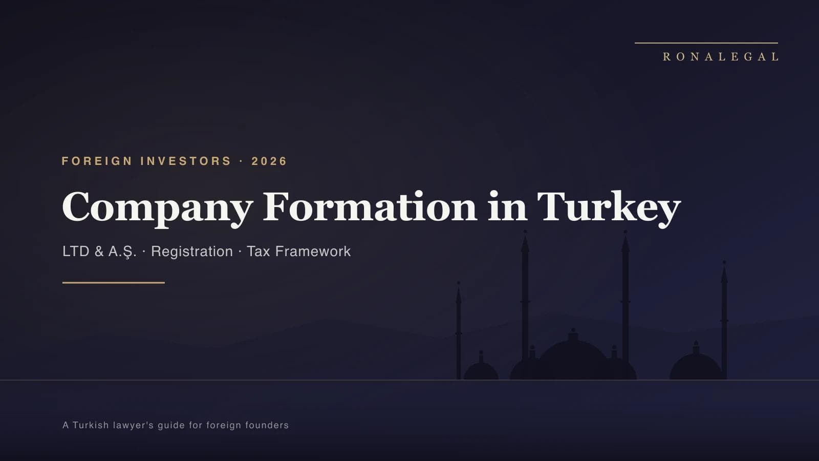Company formation in Turkey for foreign investors — RoNa Legal guide
